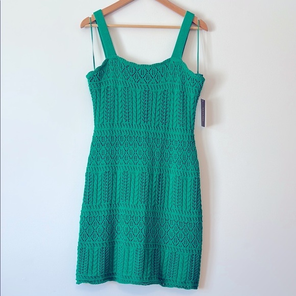 TAYLOR Crochet Bodycon Green Dress - Picture 1 of 6